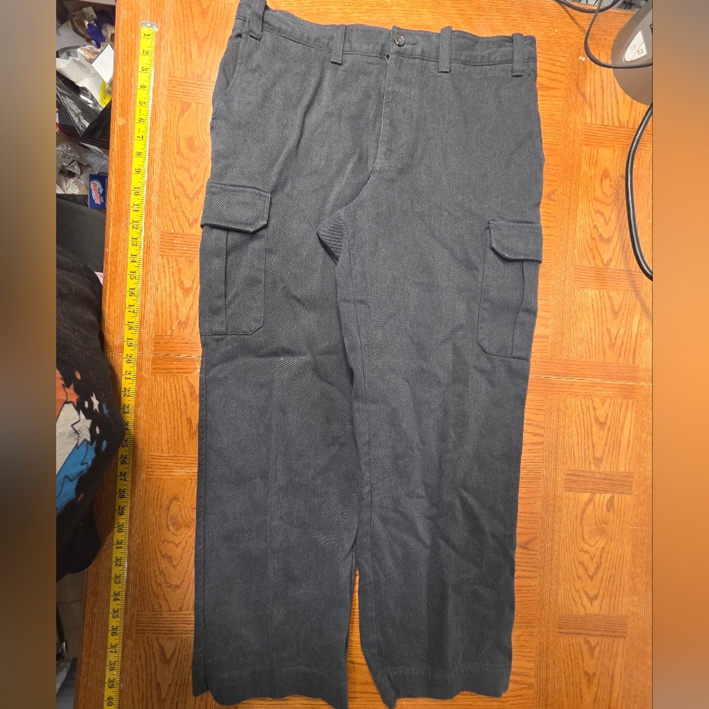Eddie Bauer Mens Utility Pants Gray Size 36x32 Rugged HEAVY CANVAS CARPENTERS